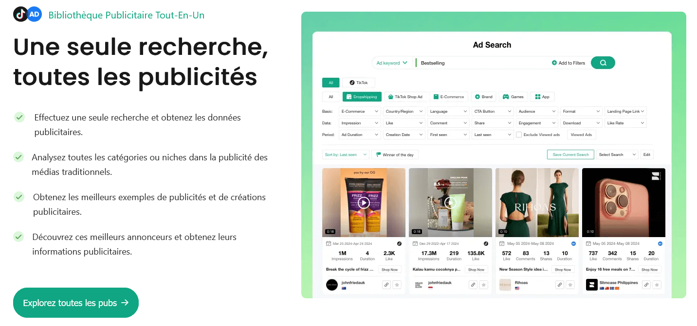 fonctionnalités-pipiads-bibliothèque-tiktok-ads bibliothèque tiktok ads