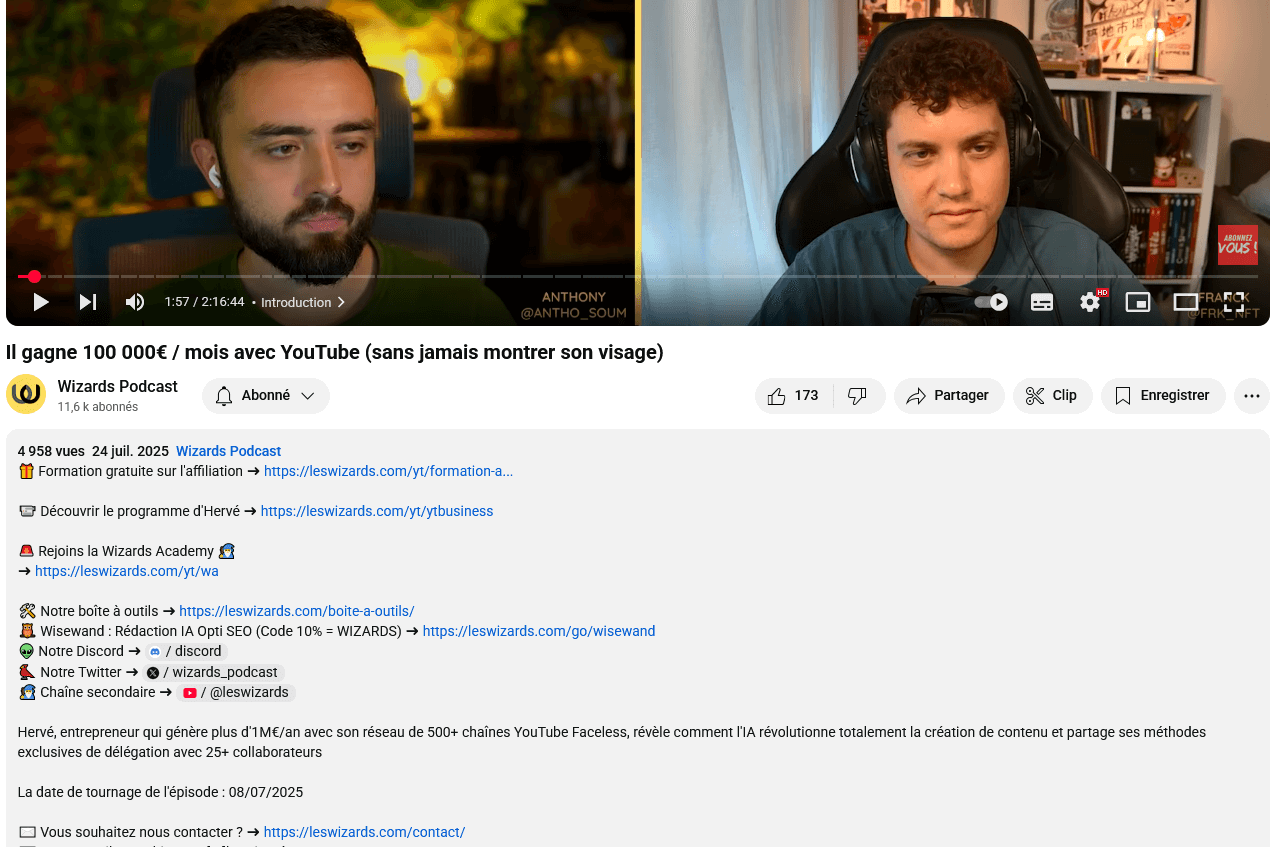 lien-affiliation-youtube image qui montre où placer ses liens d'affiliation sur youtube