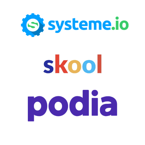 plateforme d'hébergement pour formation en ligne : podia, skool, systeme io