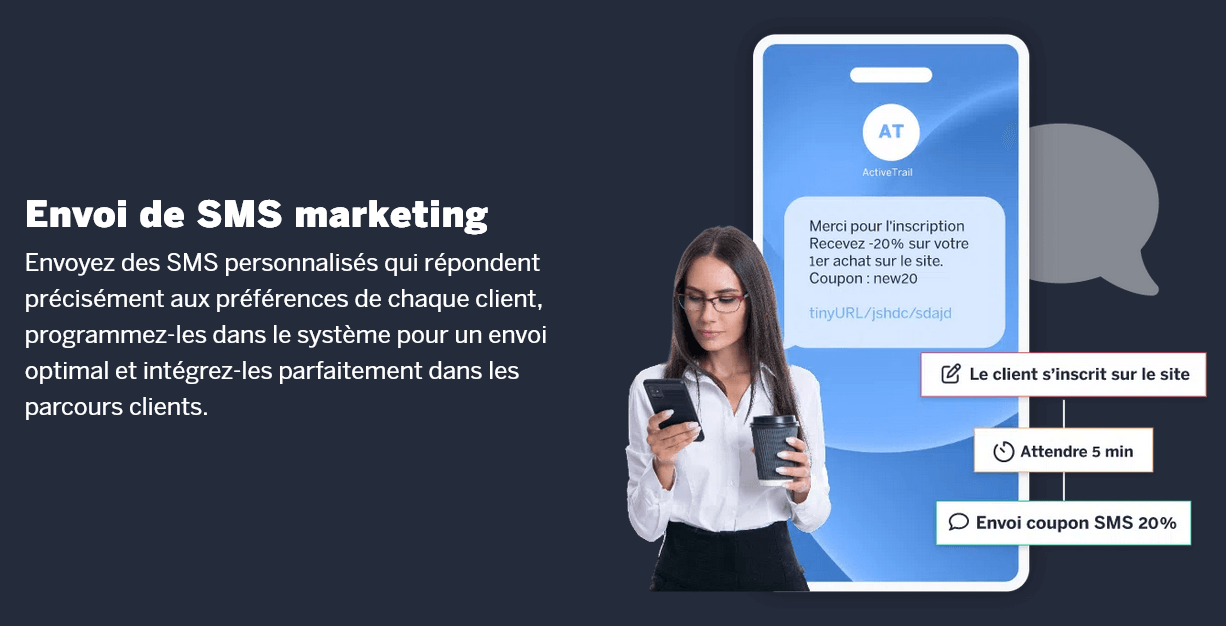 sms-ActiveTrail fonctionnalité sms d'activetrail