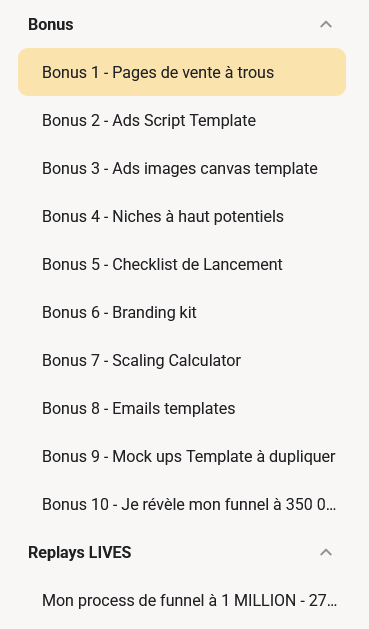 les bonus de la formation low ticket de olivier clovis