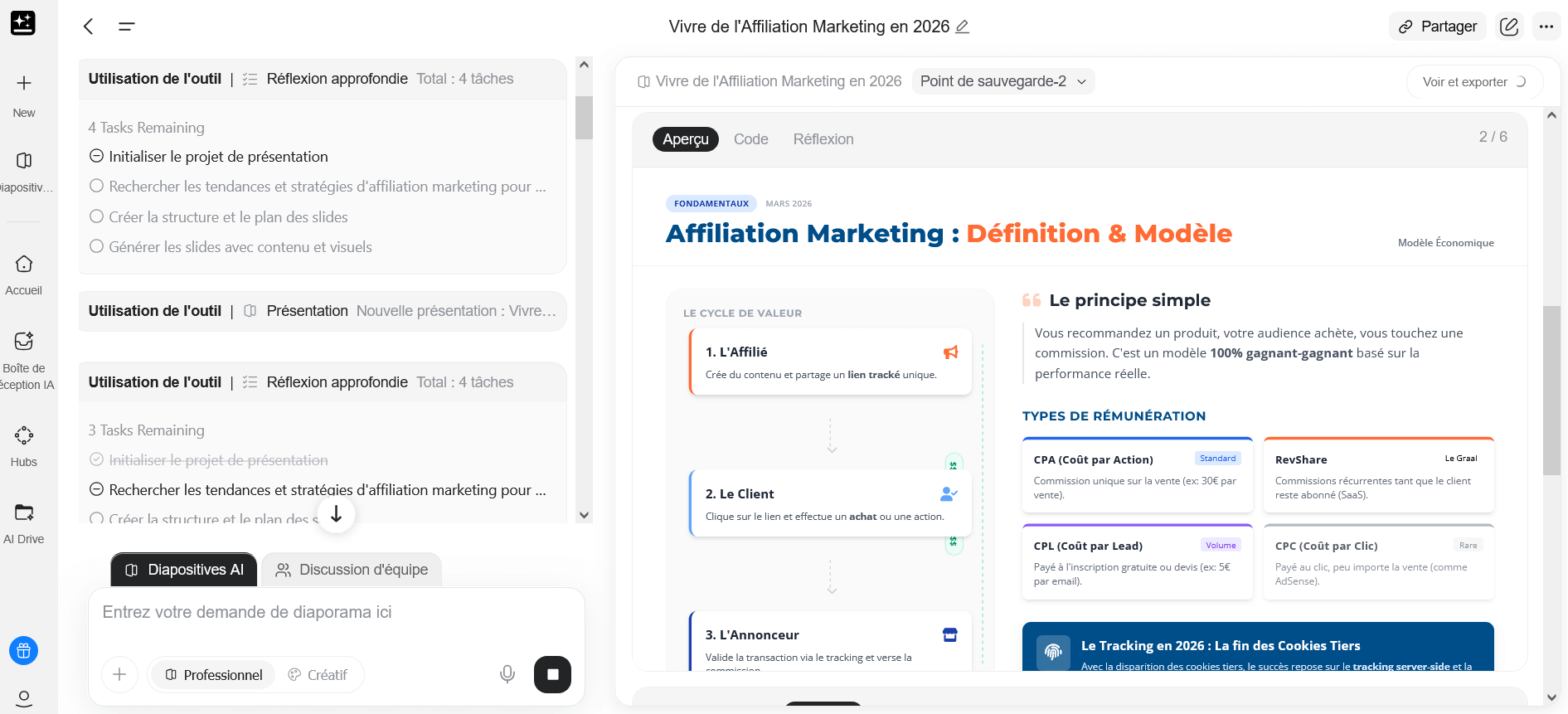 genspark présentation interface