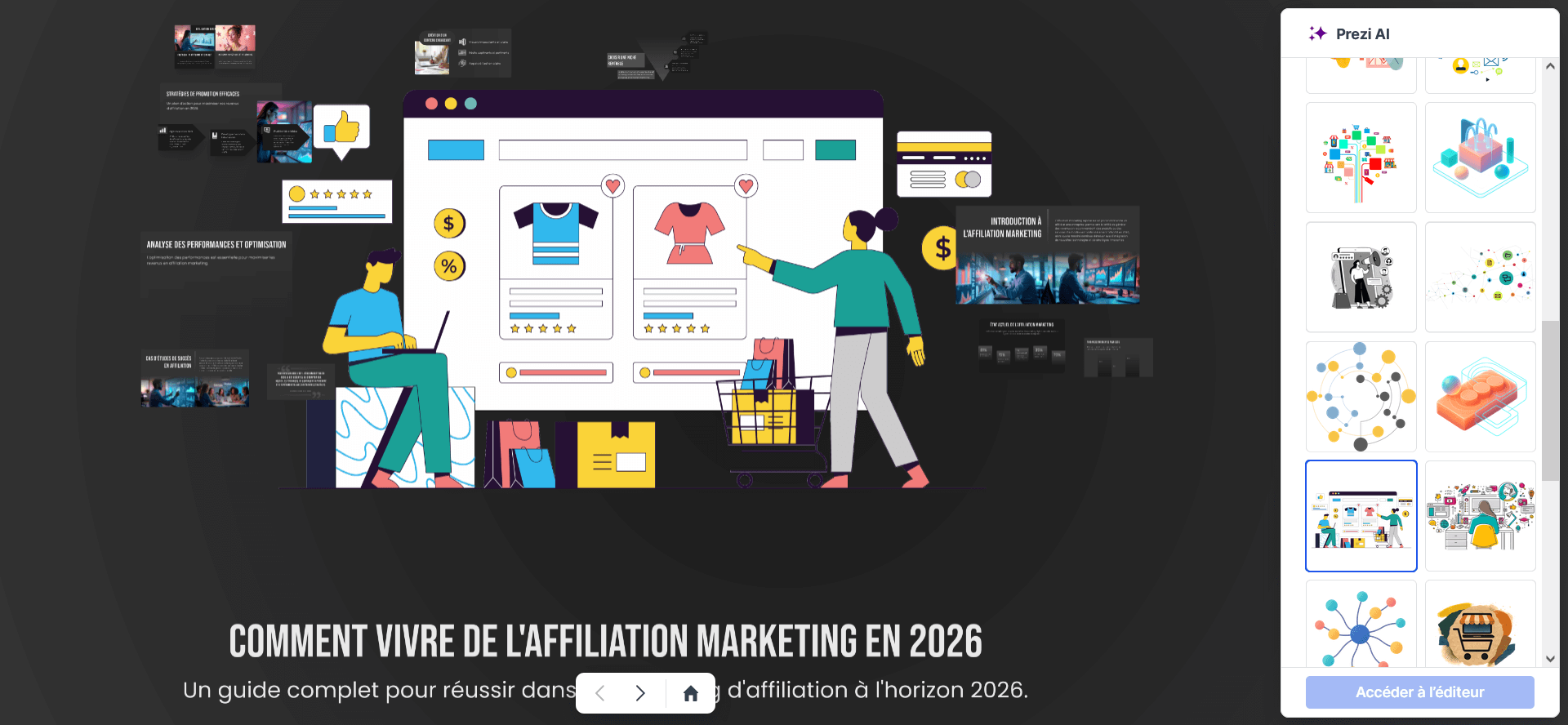 prezi interface et modèle de présentation