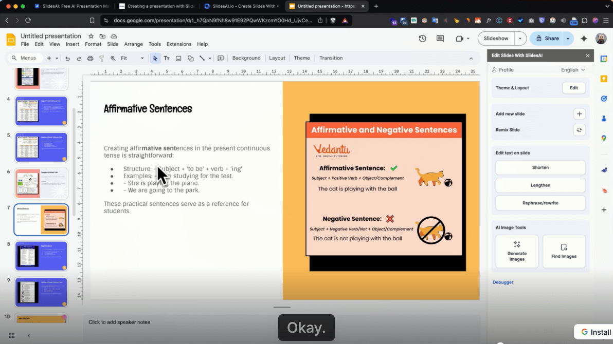 présentation de slides ai