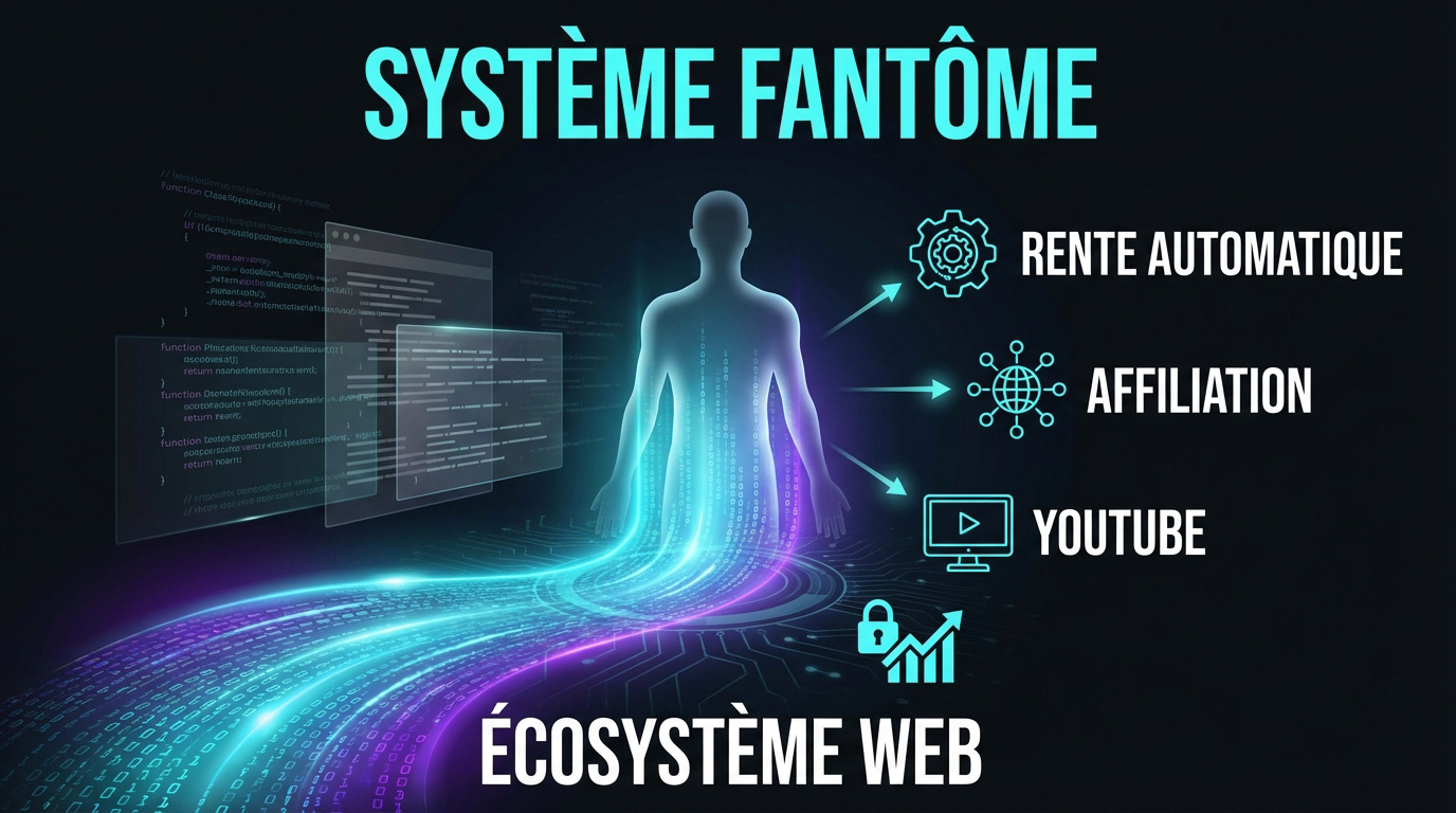 Schéma du système fantôme pour générer des revenus passifs via YouTube et l'affiliation