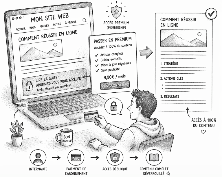 monétiser son site web avec les abonnements, accès exclusifs, membership