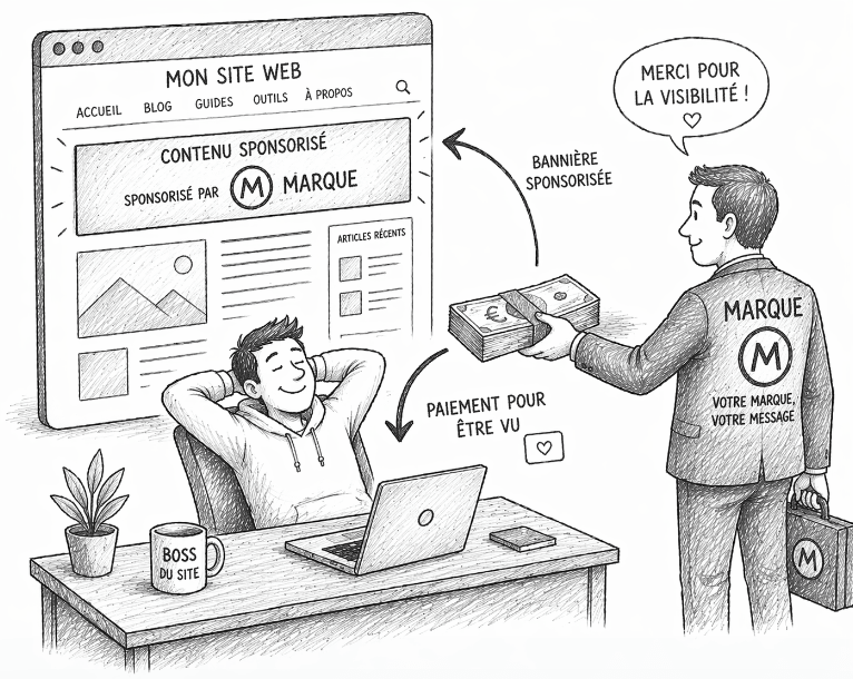 monétiser un site web avec le sponsoring