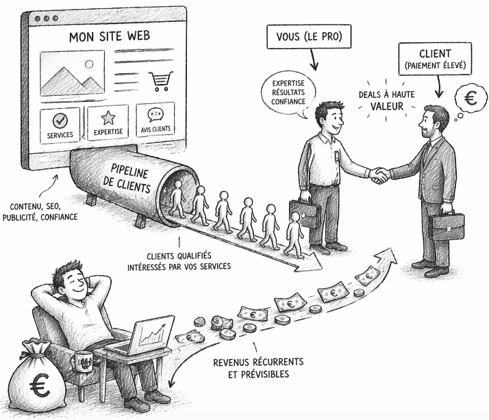 monétiser un site web avec la vente de services