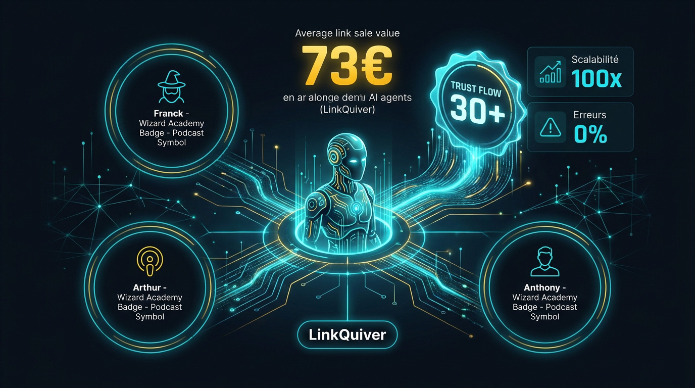 Interface de l'outil LinkQuiver pour automatiser la vente de liens SEO